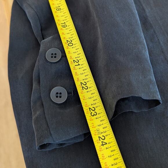 Yasemin Ozeri 2PC Set Black Liquid Butter Double-breasted Blazer M Dress Pants S - Picture 14 of 16